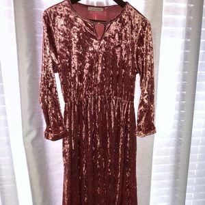 Dusty Pink Velvet Dress